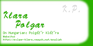 klara polgar business card